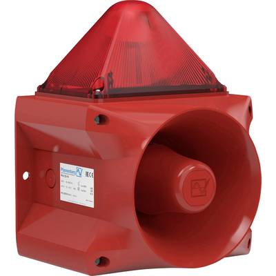 Rotes Alarmsystem mit blinkendem Licht und Lautsprecher zur Sicherheitswarnung. Geeignet für den Einsatz in Notfallsituationen.