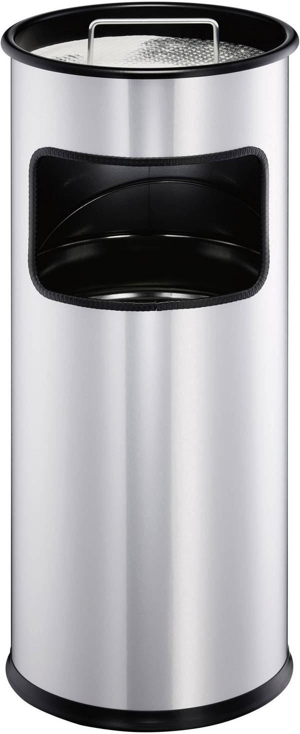 Durable DURABLE - Asch-/Mülleimer - rund - 17 L - Metall 333023 Papierkorb 17 l Metall (Ø x H) 260 mm x 620 mm Schwarz Inkl. Aschenbecher 1 St.