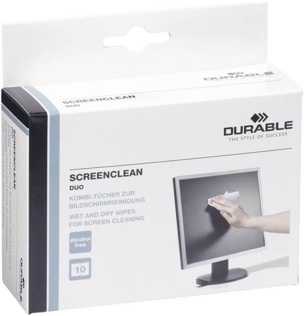 Durable  Bildschirmreinigungstücher  inkl. Reinigungstuch SCREENCLEAN DUO 572102 10 St.