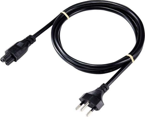 Sygonix SY-5042688 Notebook Netzkabel  Schwarz 1.80 m