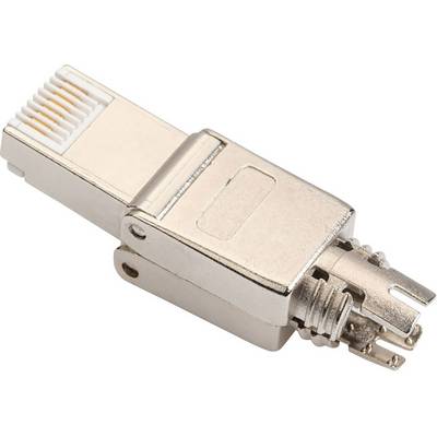 Ein RJ45-SFP Adapter, metallisch mit rechteckigem Körper und runden Anschlüssen, dient zur Verbindung von Netzwerkgeräten.