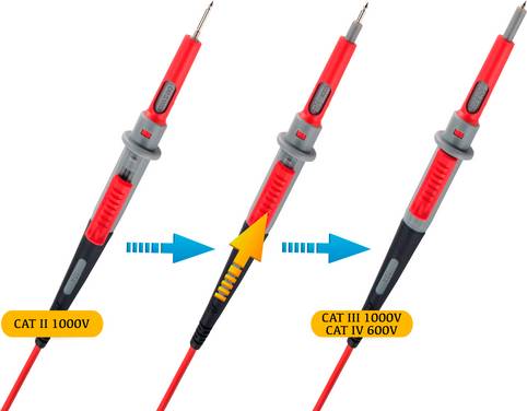 VOLTCRAFT MS-4PS Sicherheits-Messleitung 4 mm Sicherheits-Stecker Prüfspitze 1.00 m Schwarz, Rot 1 St.