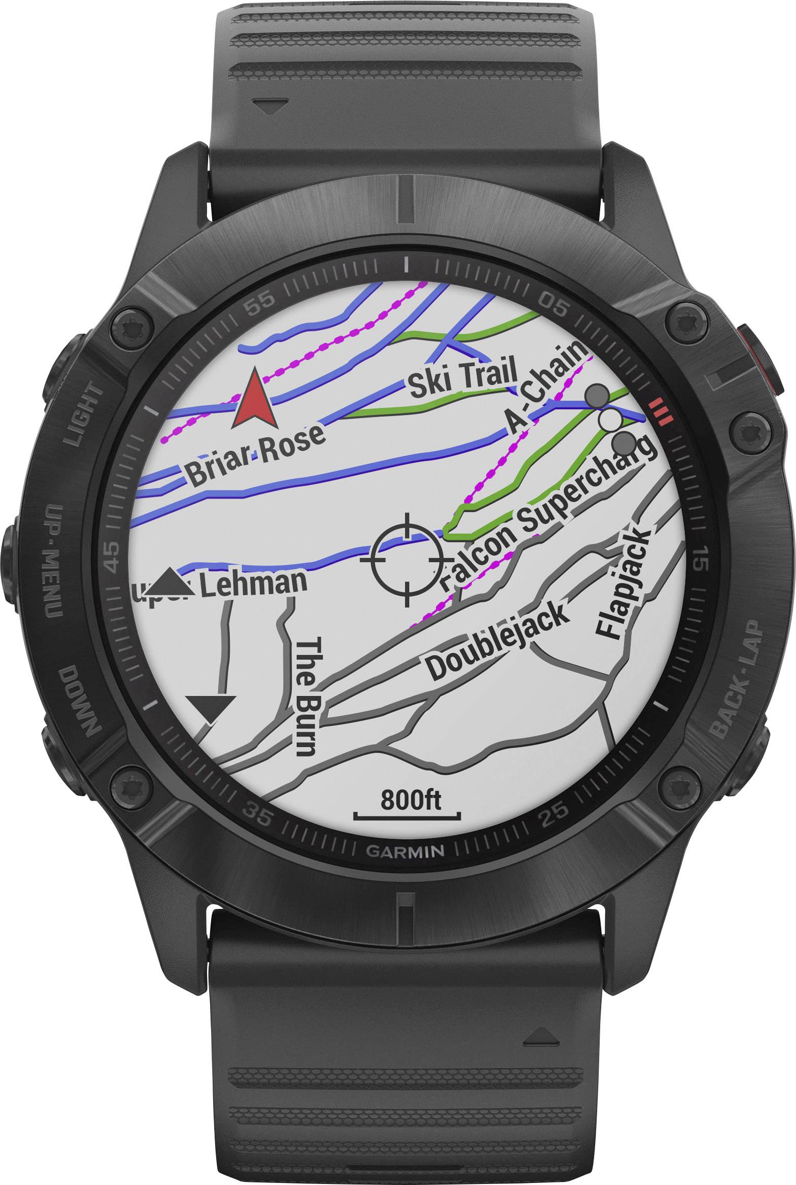 Garmin fenix 6X Pro - Schwarz - Sportuhr mit Band - Silikon - schwarz - Anzeige-1