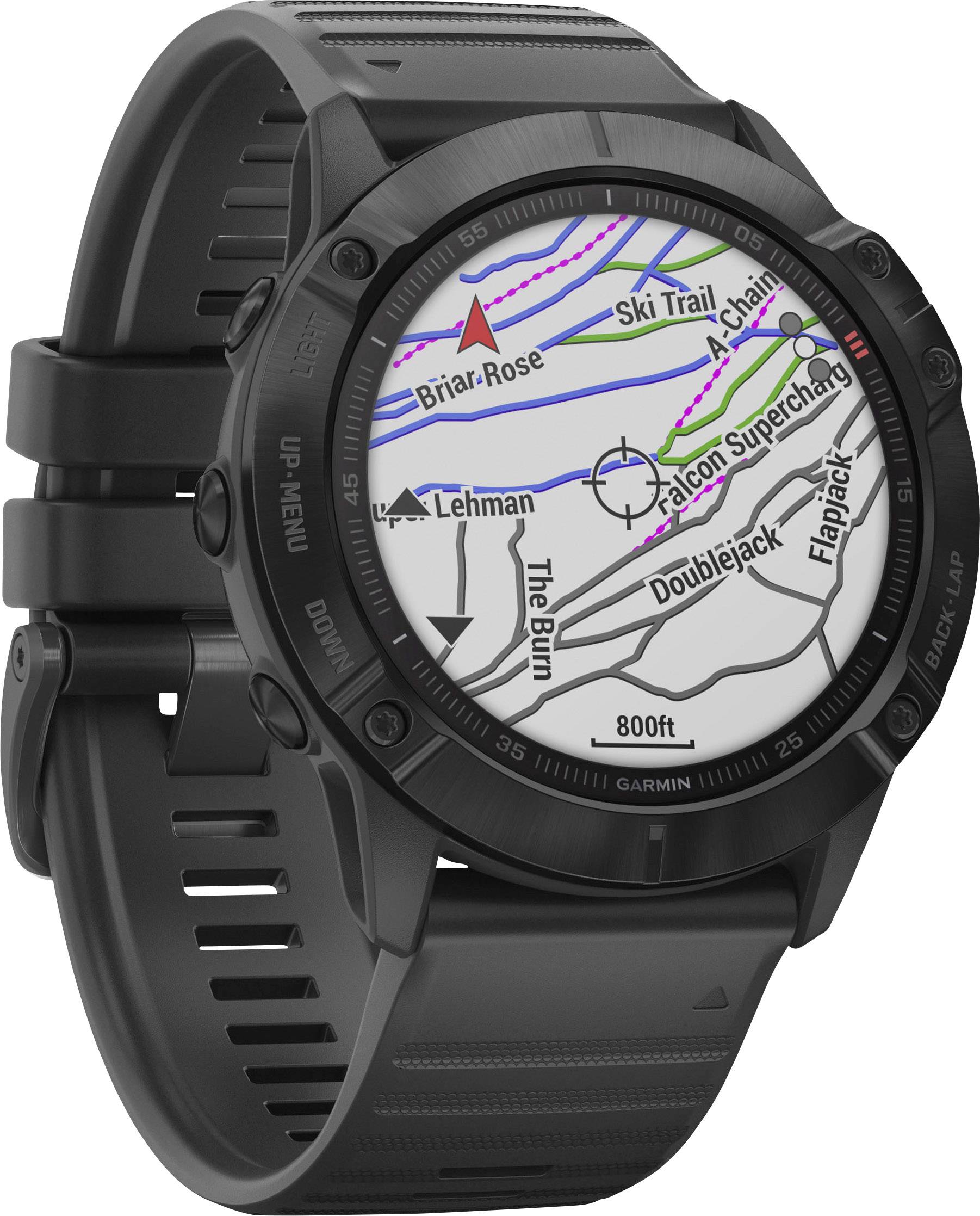 Garmin fenix 6X Pro - Schwarz - Sportuhr mit Band - Silikon - schwarz - Anzeige-3