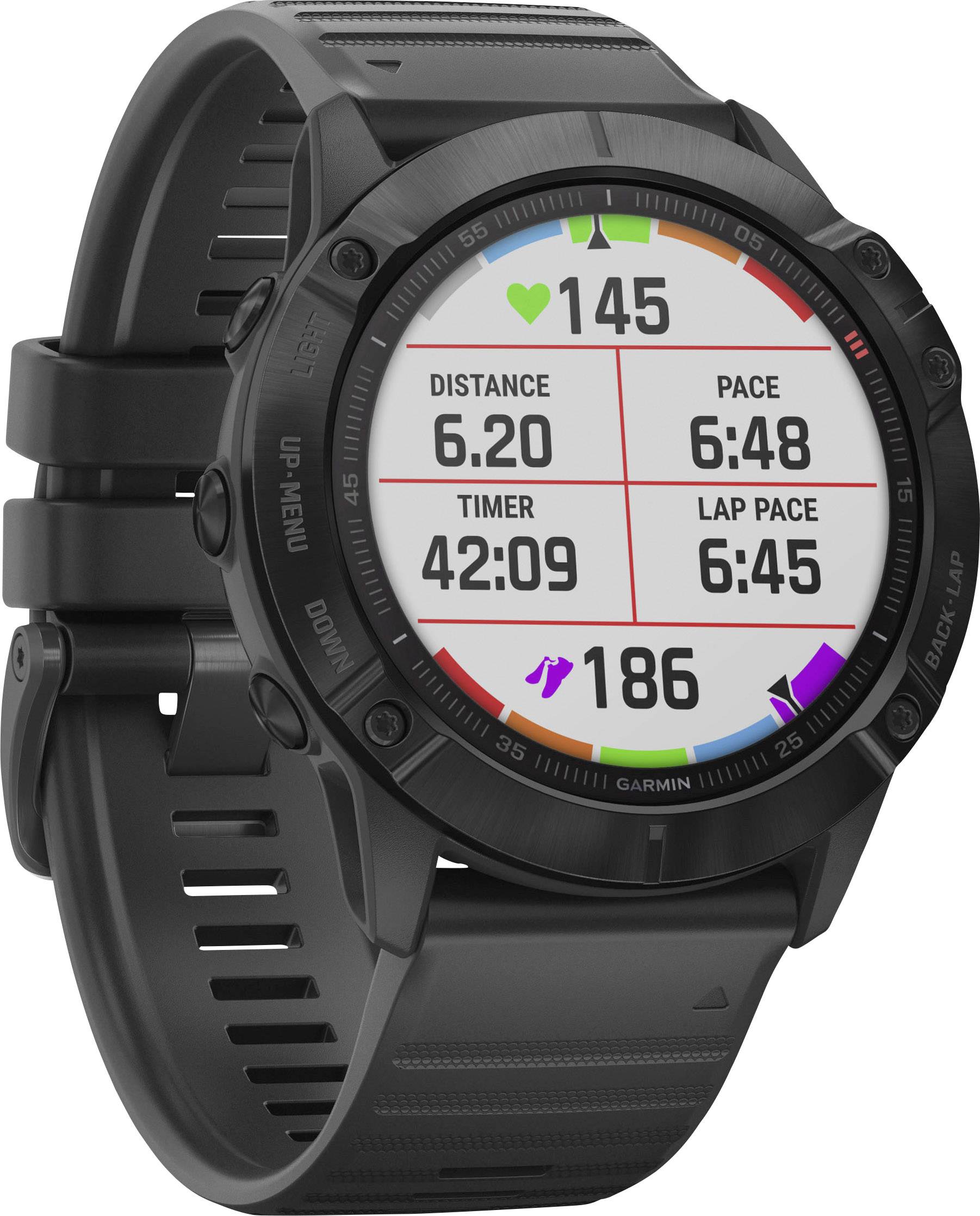 Garmin fenix 6X Pro - Schwarz - Sportuhr mit Band - Silikon - schwarz - Anzeige-4