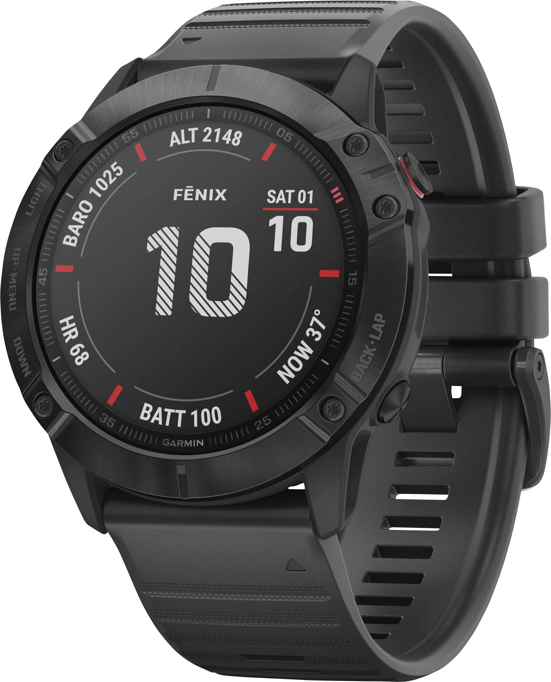 Garmin fenix 6X Pro - Schwarz - Sportuhr mit Band - Silikon - schwarz - Anzeige-7