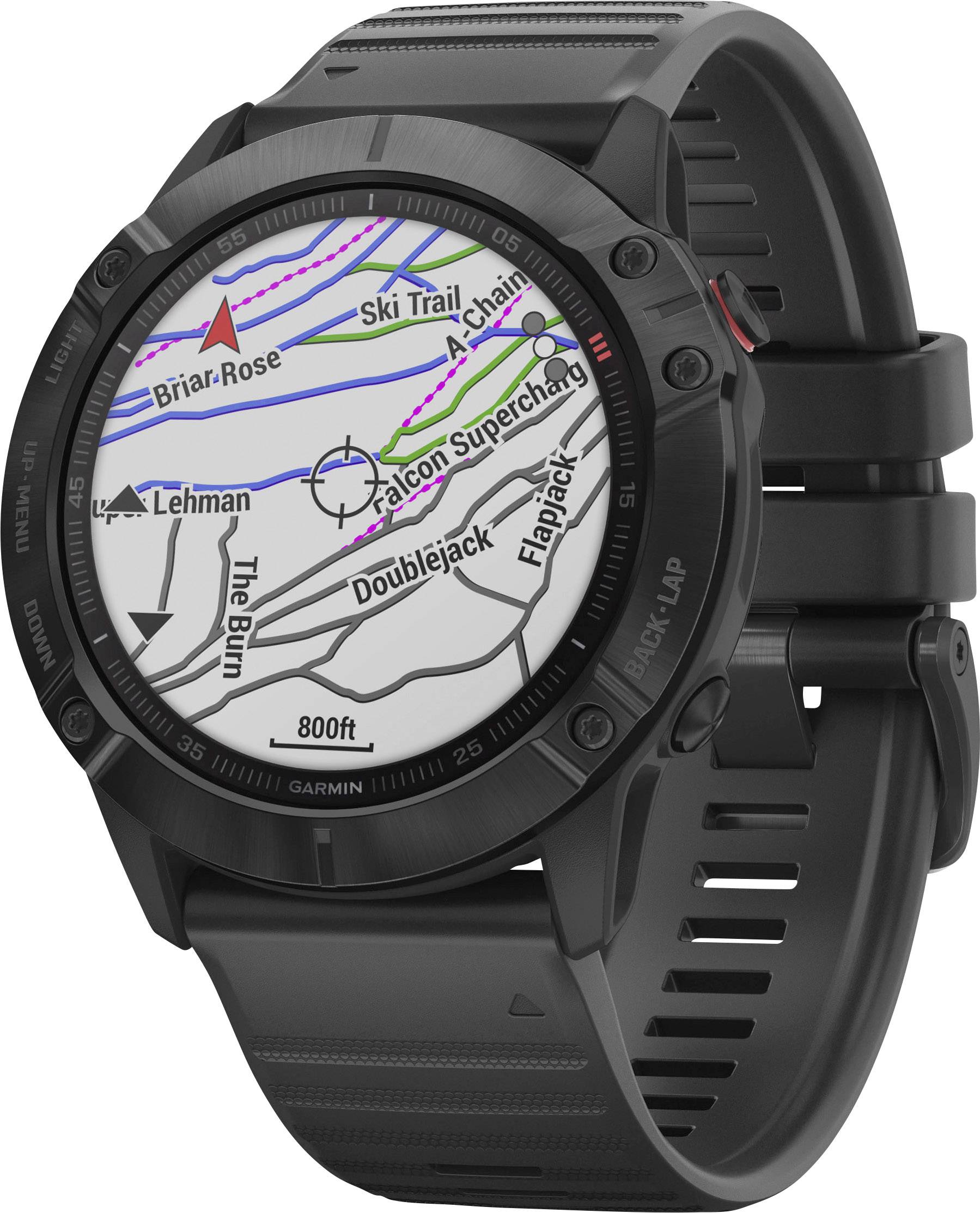 Garmin fenix 6X Pro - Schwarz - Sportuhr mit Band - Silikon - schwarz - Anzeige-8
