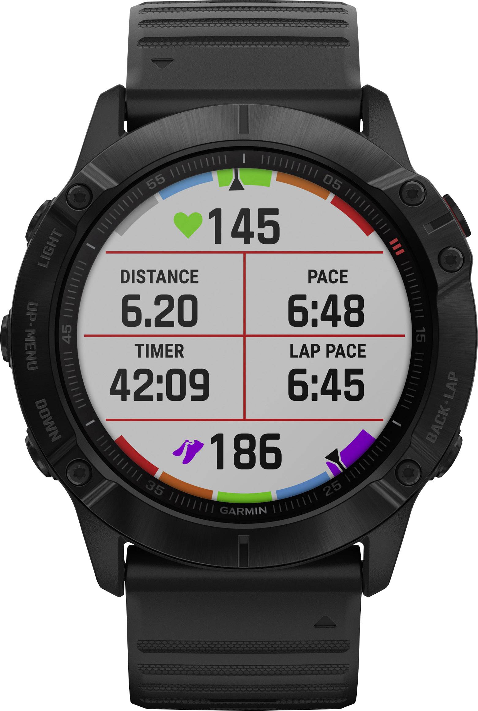 Garmin fenix 6X Pro - Schwarz - Sportuhr mit Band - Silikon - schwarz - Anzeige-11