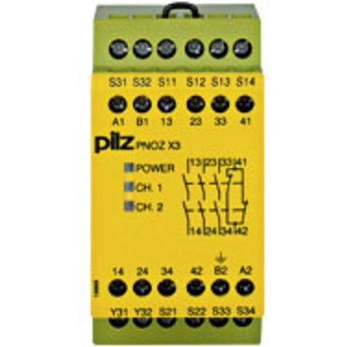 Thumbnail - Sicherheitsschaltgerät PNOZ X3 110VAC 24VDC 3n/o 1n/c 1so PILZ Betriebsspannung: 110 V/AC 3 Schließer, 1 Öffner (B x H x...