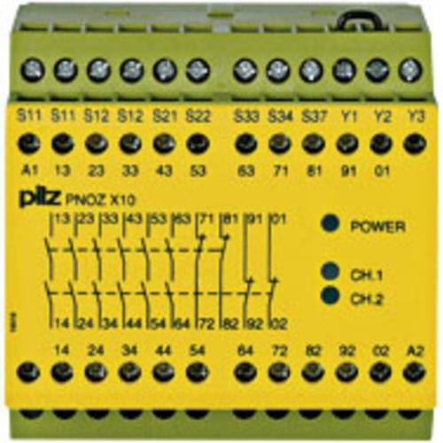 Thumbnail - Sicherheitsschaltgerät PNOZ X10 24VDC 6n/o 4n/c 3LED PILZ Betriebsspannung: 24 V/DC 6 Schließer, 4 Öffner (B x H x T) 90...