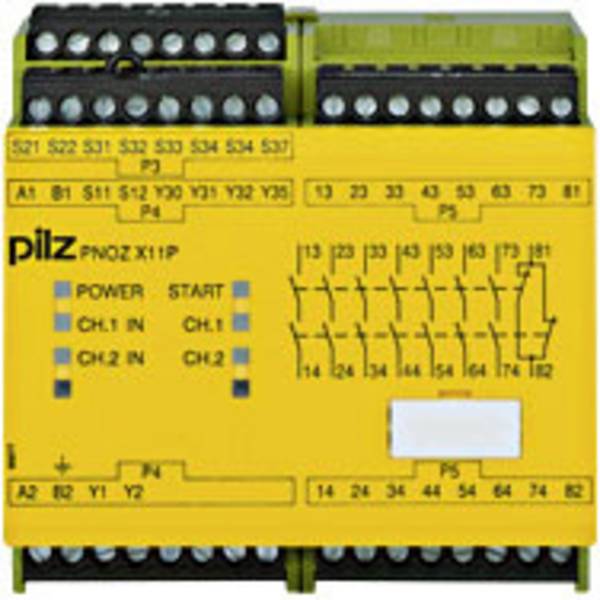 Sicherheitsschaltgerät PNOZ X11P 24VAC 24VDC 7n/o 1n/c 2so PILZ Betriebsspannung: 24 V/DC 7 Schließer, 1 Öffner (B x H x T) 90 x 94 x 121 mm 1 St.