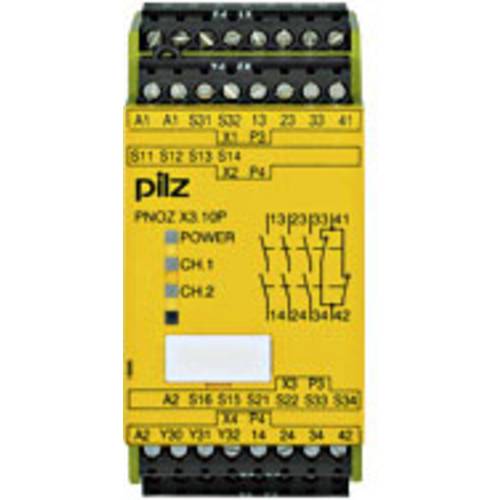 Sicherheitsschaltgerät PNOZ X3.10P 24VACDC 3n/o 1n/c 1so PILZ 3 Schließer, 1 Öffner (B x H x T) 45 x 94 x 121 mm 1 St.
