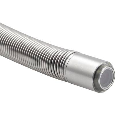 Flexibler Metallschlauch, zylindrische Form, silberne Rillenstruktur, meist für Kabelschutz oder Fluiddurchführung verwendet.