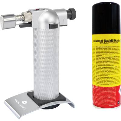 TOOLCRAFT 2183258 Gasbrenner Flambierbrenner Mit Gaskartusche 1300 °C 90 min inkl. Gasflasche