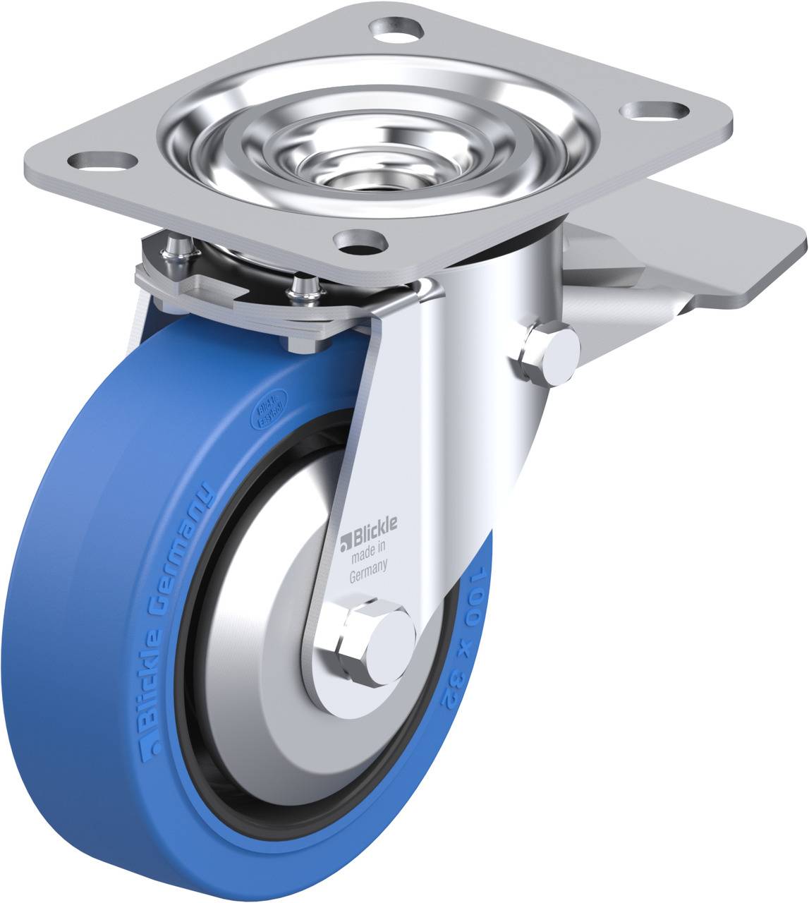 Blickle 749340 L-POEV 100KA-ST-SB-FA Lenkrolle mit Feststeller Rad-Durchmesser: 100 mm Tragfähigkeit (max.): 200 kg 1 St...