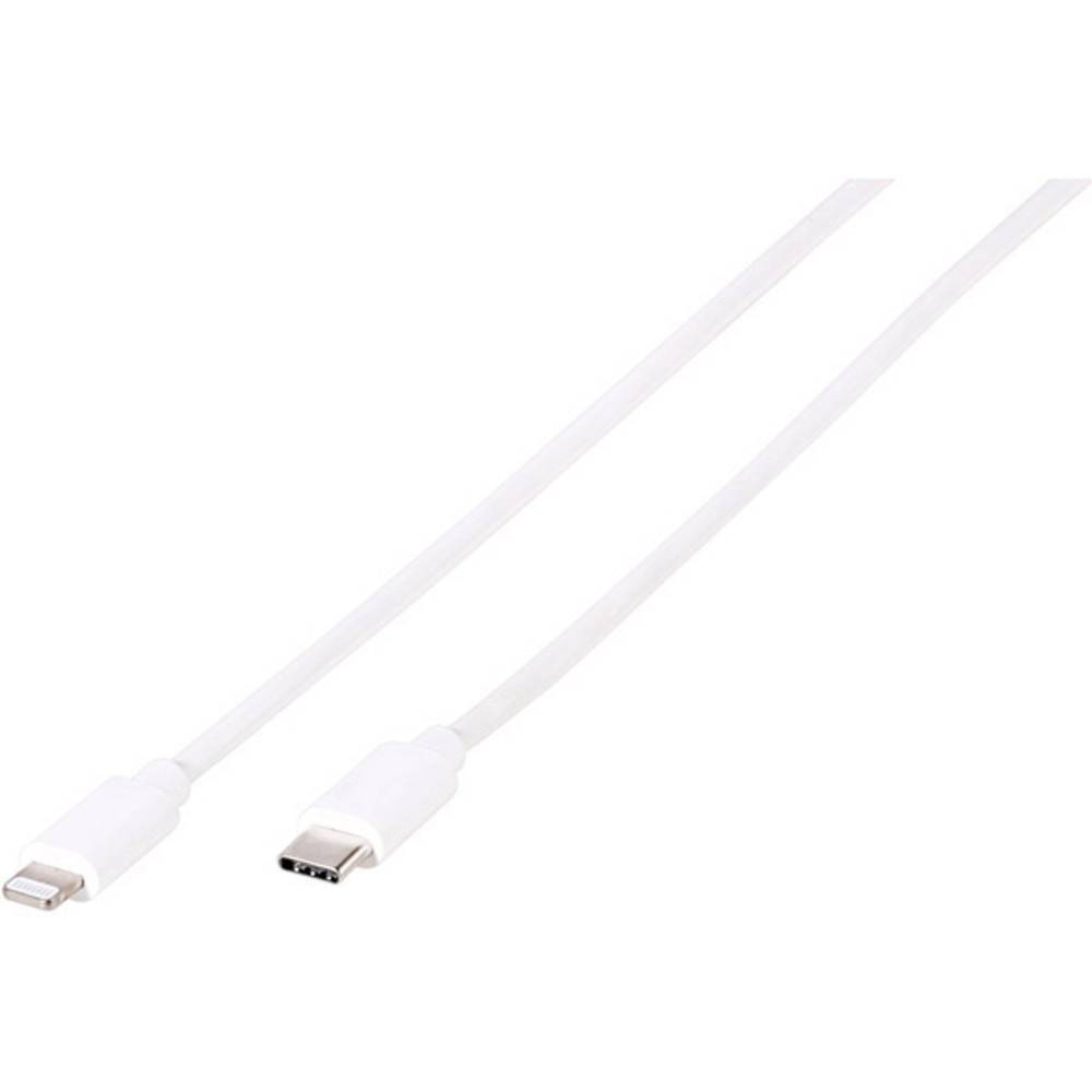 Vivanco USB-C Aansluitkabel [1x USB-C stekker 1x Apple dock-stekker Lightning] 1 m Wit
