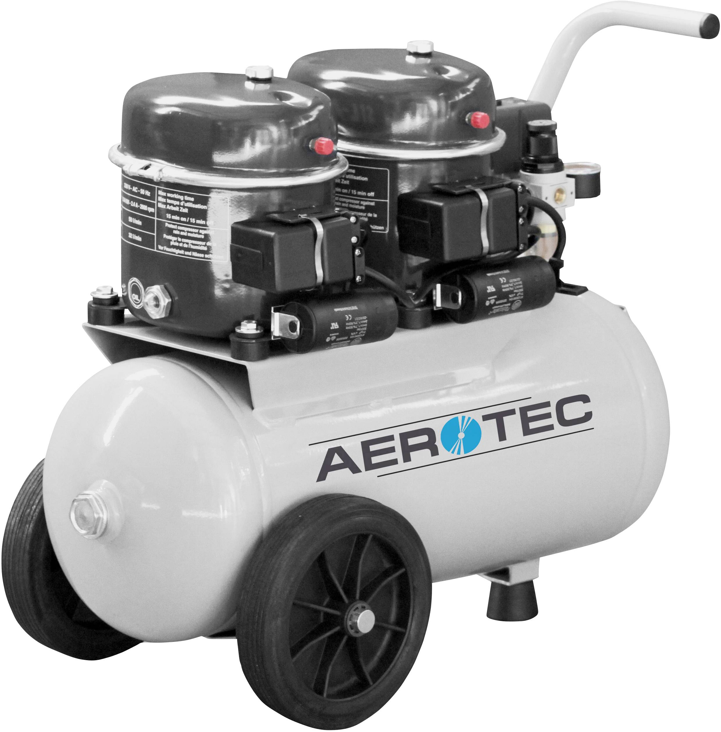 Aerotec Silent TWINPAINT 100/24 Airbrushcompressor 24 l 8 bar afbeelding