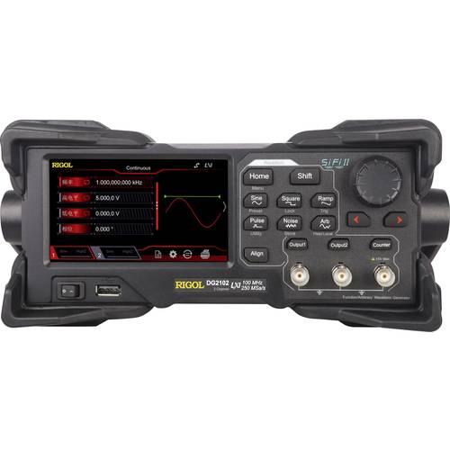 Rigol DG2102 Funktionsgenerator netzbetrieben kalibriert (ISO) 0.000001 Hz - 100 MHz Sinus, Rechteck, Rauschen, Puls, Dr...