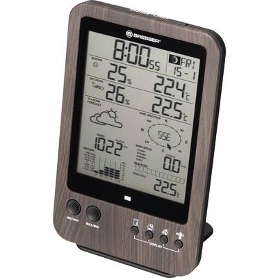 Digitale Wetterstation zeigt Zeit (8:00 Uhr), Datum (Freitag, 15-1), Innen- und Außentemperaturen (22,4 °C, 22,5 °C) und Wetterprognose.