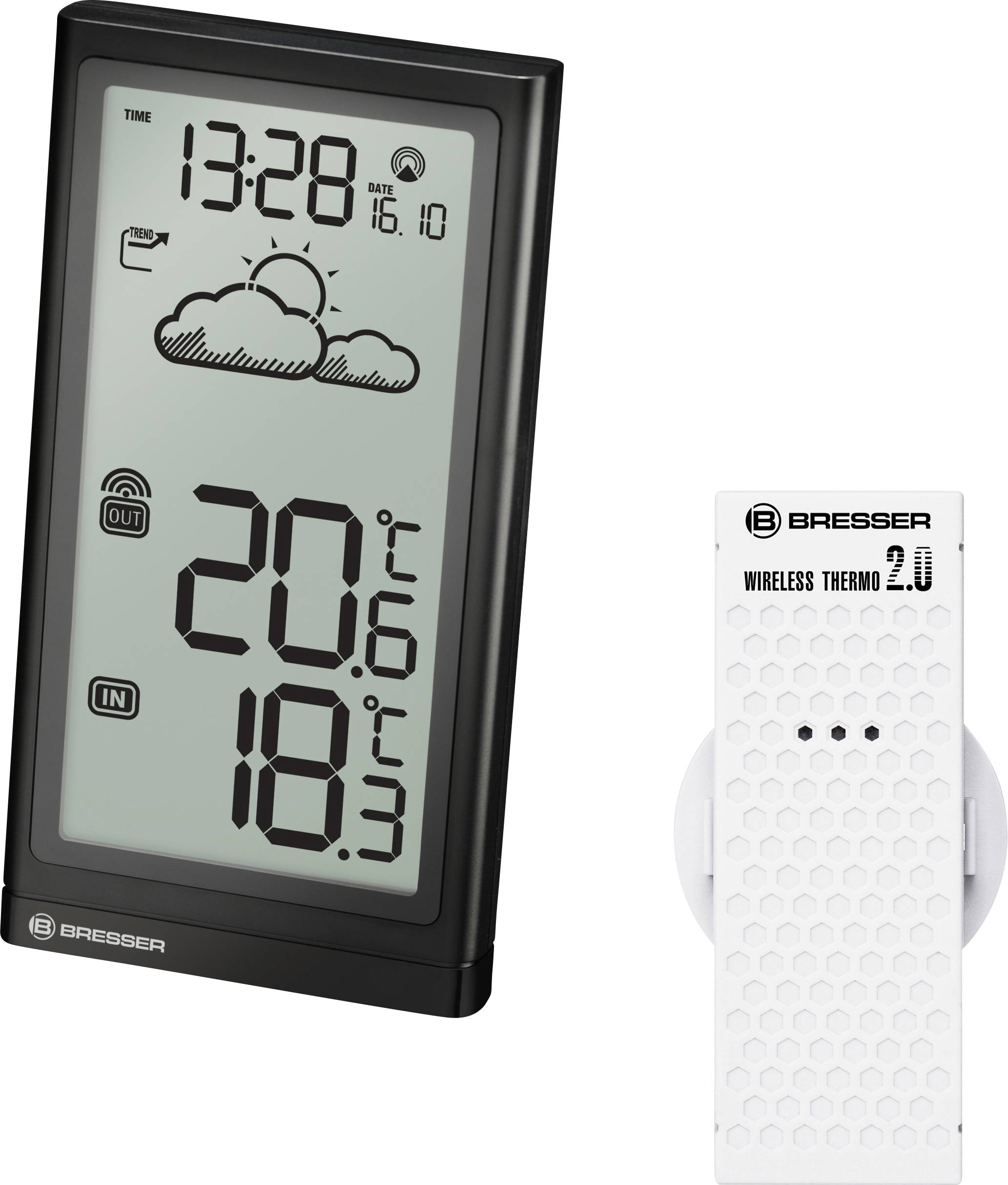 BRESSER Optik Wetterstation Meteo Temp 7004200 Funk-Wetterstation Vorhersage für 12 bis 24 Stun