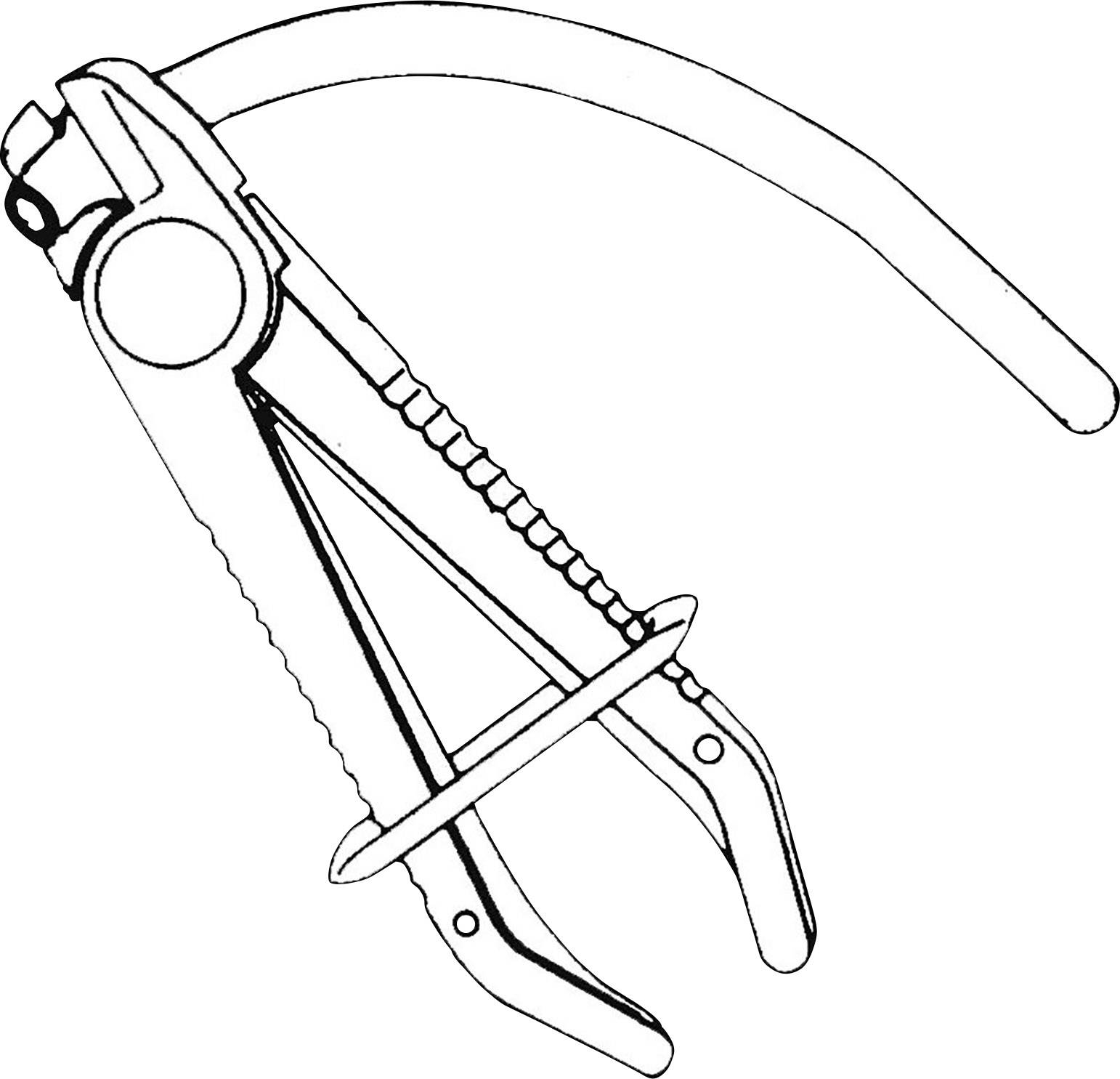 Hebelartiger Nussknacker mit Griffen und gezacktem Mechanismus für gleichmäßiges Knacken von Nüssen.