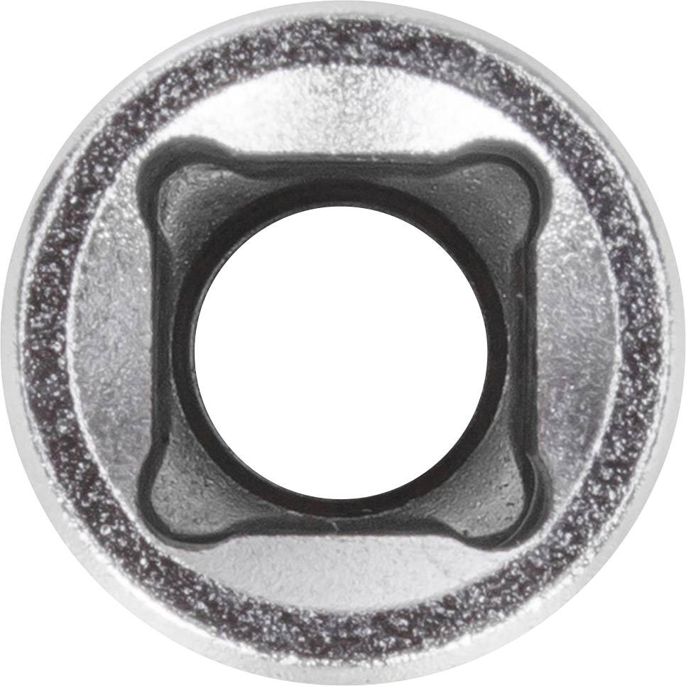 'Vierkant-Antriebskopf in Metalloptik, Ansicht von oben.'