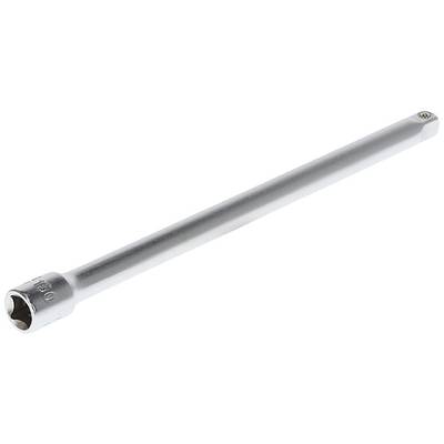 Ein langer, silberner Steckschlüssel-Verlängerungsstab aus Metall ohne sichtbare Marke oder Beschriftung, auf weißem Hintergrund.