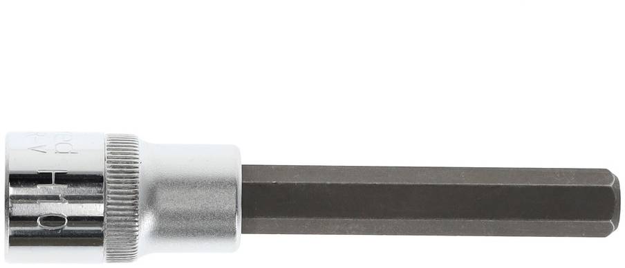 Ein sechskantiger Steckschlüsselaufsatz aus Metall, geeignet für die Verwendung mit einem Schraubenschlüssel oder Ratsche zum Lösen von Schrauben.