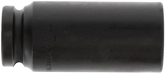 Eine schwarze, zylindrische Metallhülse, seitlich mit der Nummer '24' markiert, auf weißem Hintergrund.