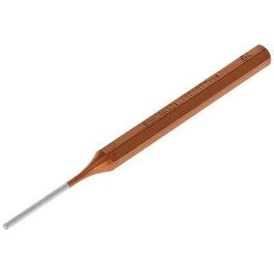 Orangefarbener Griff einer Feile mit einer schmalen, metallischen Spitze, für präzise Arbeiten in Holz- oder Metallbearbeitung.
