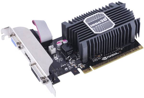 Inno 3D Grafikkarte Nvidia GeForce GT710 Nvidia GeForce GT710  2 GB GDDR3-RAM PCIe  HDMI®, DVI, VGA Passiv gekühlt