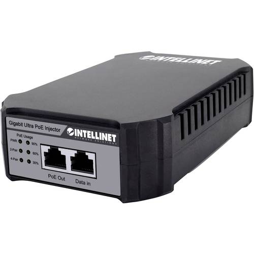 Intellinet Gigabit Ultra PoE-Injektor 1 x 95 Watt-Port Kunststoffgehäuse PoE Injektor 10 / 100 / 1000 MBit/s IEEE 802.3b...