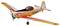 Ein kleines Modellflugzeug mit rot-weißer Lackierung und der Aufschrift 'OK-WXE' auf der Seite. Es hat ein Propeller und ein Cockpit.