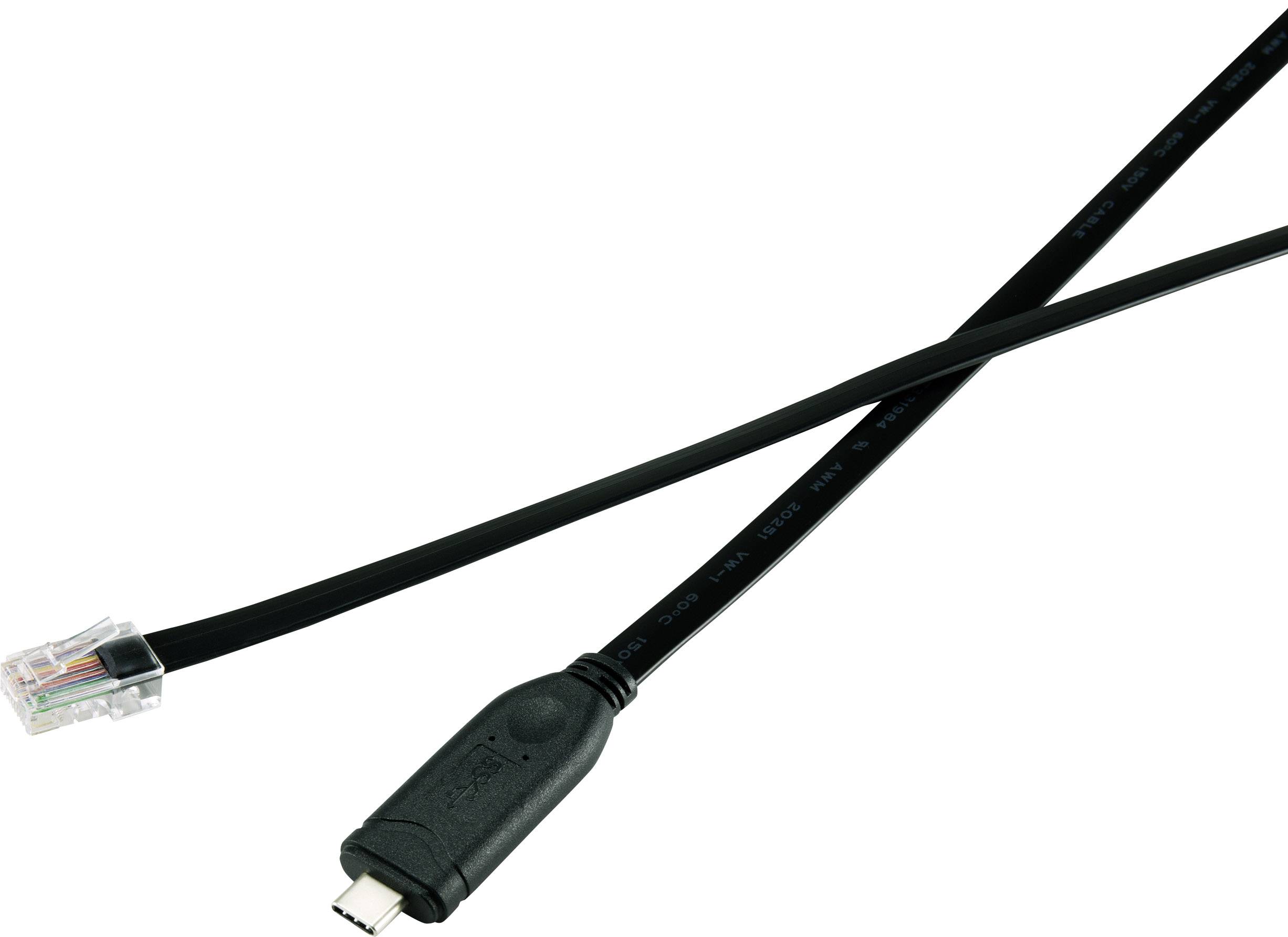 RENKFORCE USB-C Anschlusskabel [1x USB-C Stecker - 1x RJ45-Stecker 8p8c] 1.80 m Black