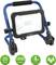 Ein tragbarer LED-Arbeitsstrahler mit 1600 Lumen und 20 Watt. Wiederaufladbar mit Ladestandsanzeige: 25%, 50%, 100%.