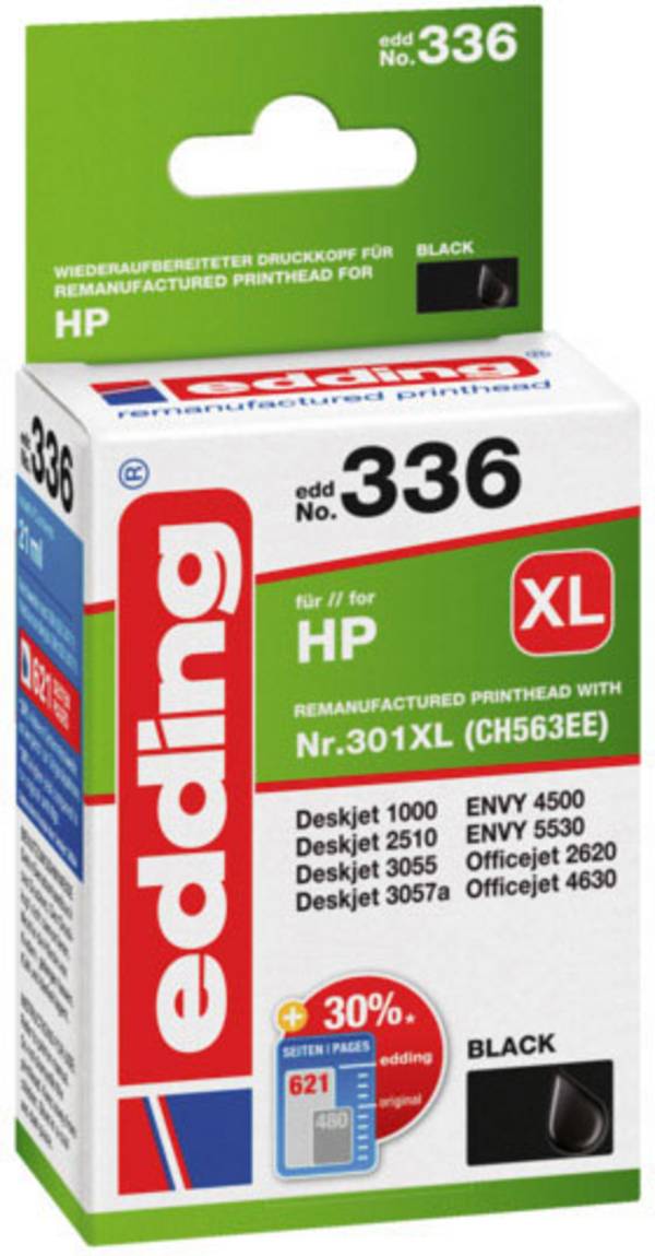 Edding Druckerpatrone ersetzt HP 301XL, CH563EE Kompatibel Schwarz EDD-336 18-336