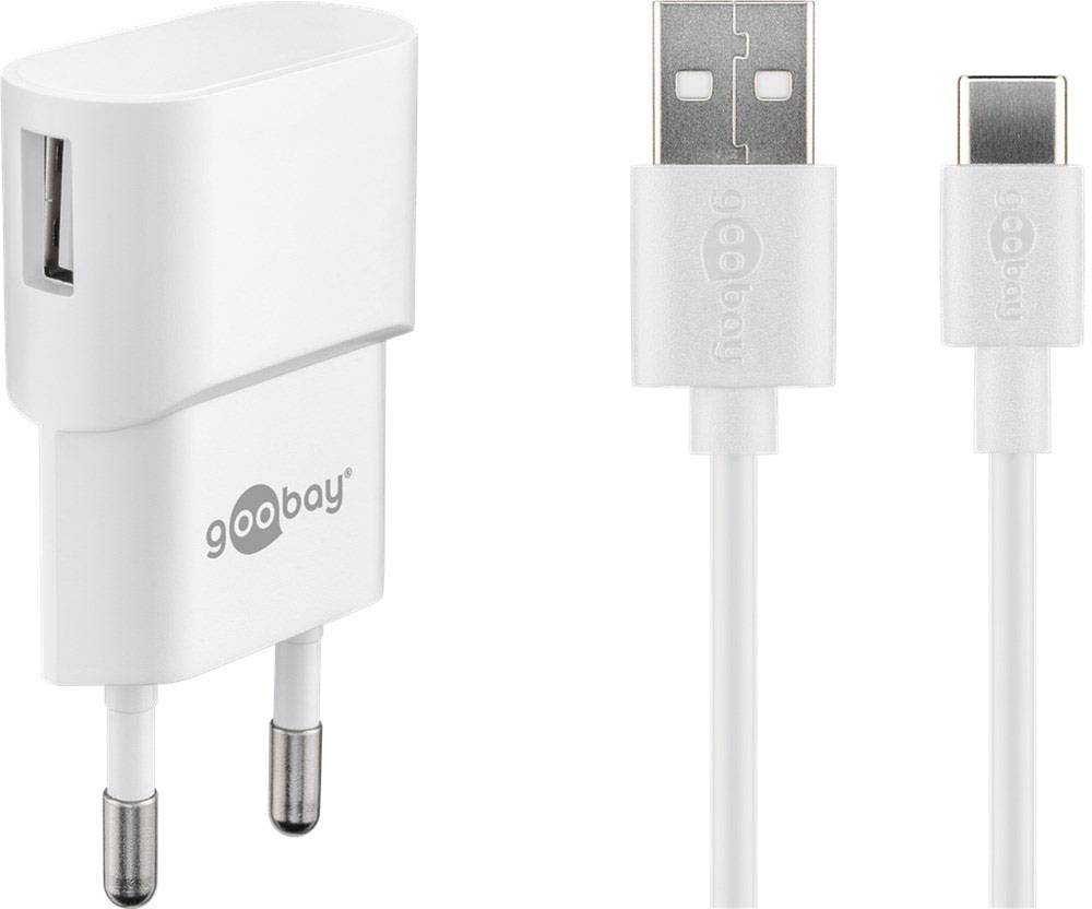 Goobay USB C™ Ladeset 1 A 45299 USB Ladegerät Steckdose LOGILINK PA0094: USB Ladegerät, 5 V, 2400 + 1000 mA bei