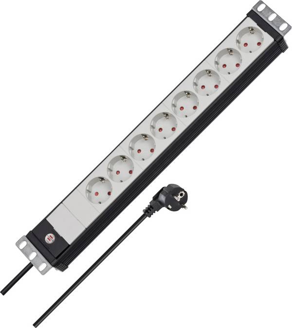 Brennenstuhl 1156057028 Steckdosenleiste 19 Zoll 8fach Schwarz, Lichtgrau Schutzkontakt 1 St.