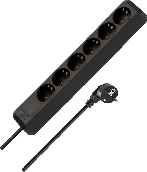 Brennenstuhl 1159400015 Steckdosenleiste 6fach Schwarz Schutzkontakt 1 St.