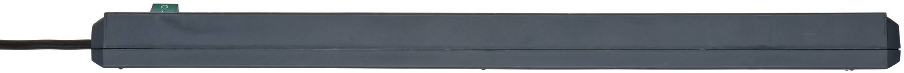 Ein langer, rechteckiger Gegenstand, umhüllt von einem dunkelgrauen Stoff, mit einem Kabel, das an einem Ende herausragt.