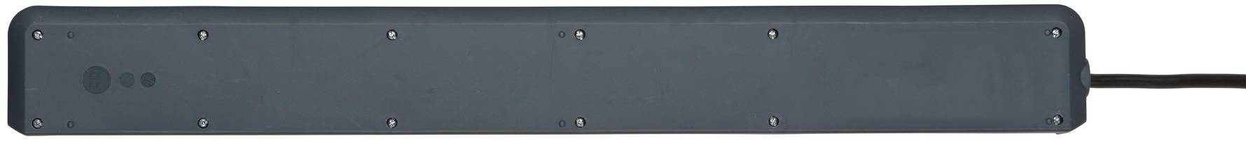 Ein schwarzes, längliches Gerät mit mehreren Schrauben sichtbar auf der Oberseite, verbunden durch ein Kabel auf der rechten Seite.