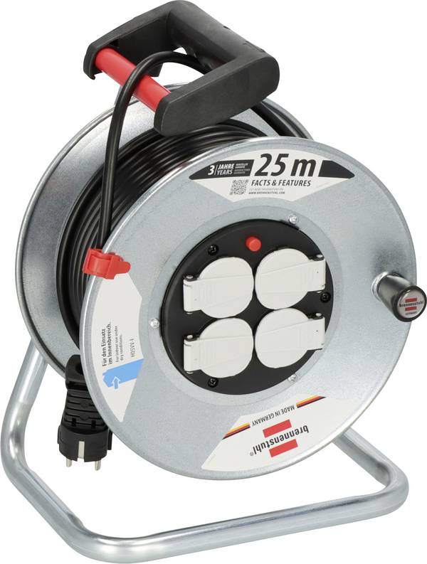 Brennenstuhl 1195056 Kabeltrommel 25 m Schwarz Schutzkontakt-Stecker