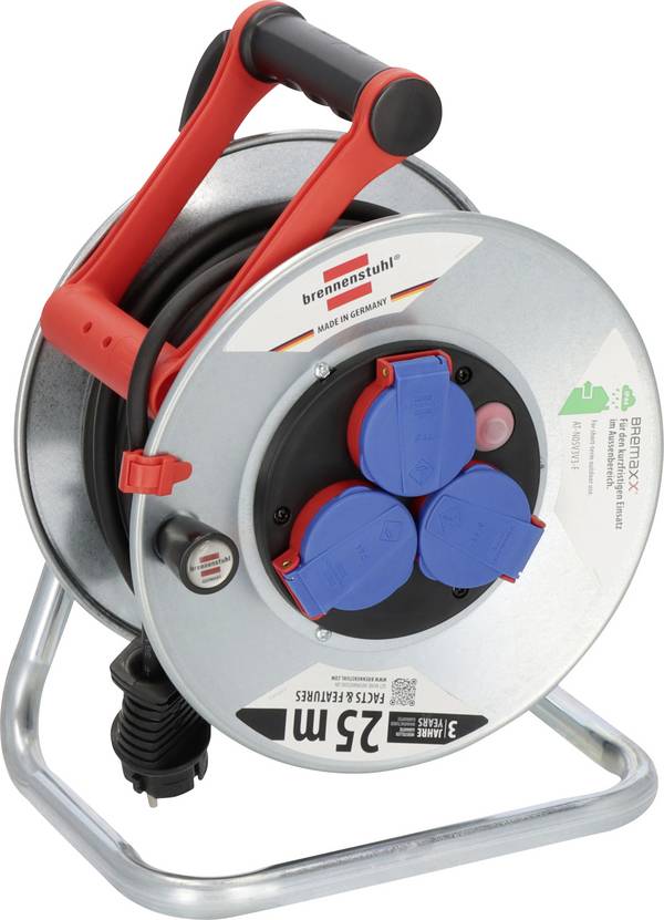 Brennenstuhl 1198580 Kabeltrommel 25 m Schwarz Schutzkontakt-Stecker