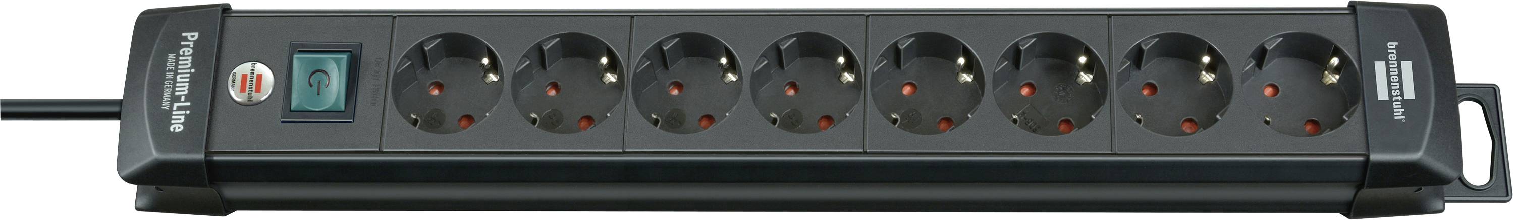 Brennenstuhl 1951180100 Steckdosenleiste mit Schalter 8fach Schwarz Schutzkontakt 1 St.