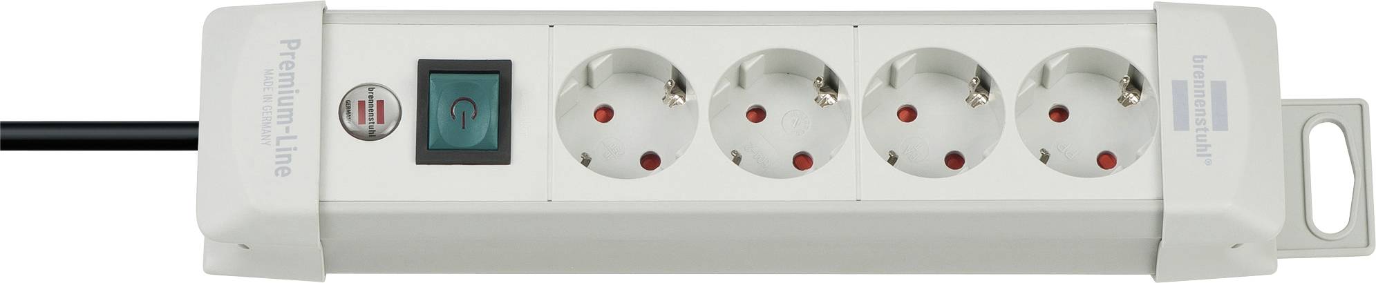 Brennenstuhl 1955540100 Steckdosenleiste mit Schalter 4fach Lichtgrau Schutzkontakt 1 St.