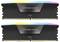Zwei Corsair Vengeance DDR5 RAM-Module mit RGB-Beleuchtung, schwarzem Design und goldenen Kontakten, für Hochleistungs-PCs geeignet.