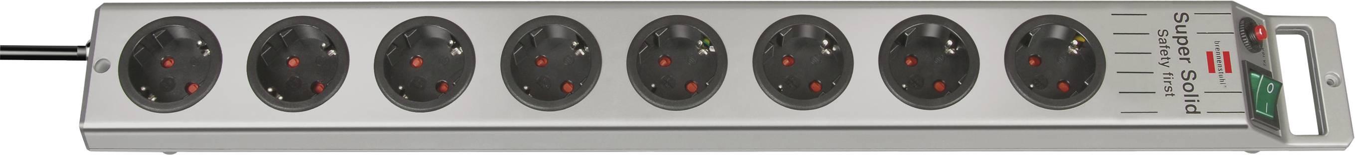 Brennenstuhl 1153340118 Steckdosenleiste mit Schalter 8fach Silber Schutzkontakt 1 St.