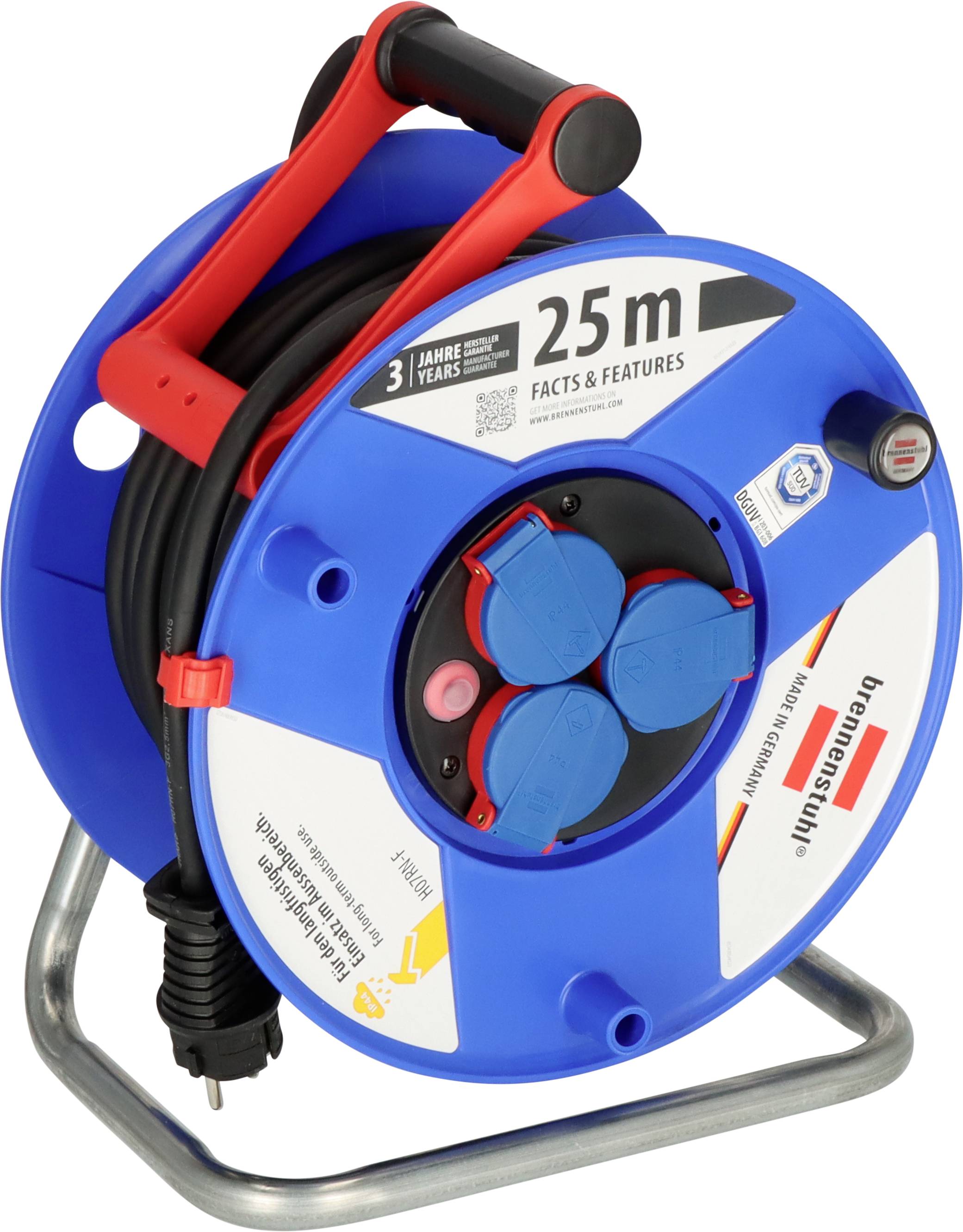 Brennenstuhl 1208440 Kabeltrommel 25.00 m Schwarz Schutzkontakt-Stecker