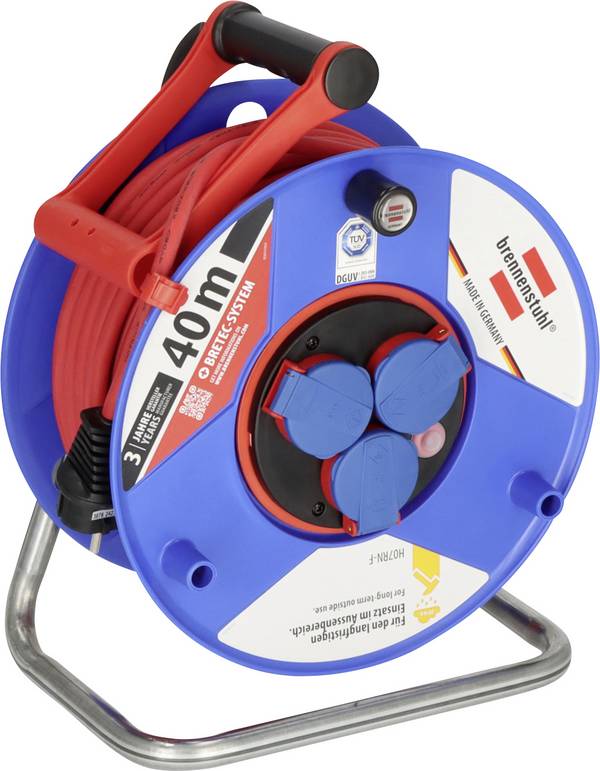 Brennenstuhl 1208930 Kabeltrommel 40 m Rot Schutzkontakt-Stecker