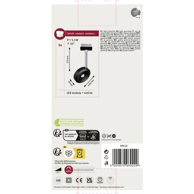 'Verpackung eines LED-Moduls mit 440 Lumen, 5,3W, 45° Abstrahlwinkel. Enthält Hinweise zu Recycling und Entsorgung.'
